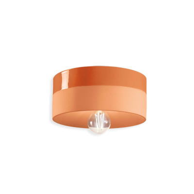 PI Arancio Pesca ceramic ceiling lamp with a diameter of 25 cm orange Ferroluce