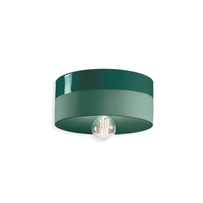 PI Verde Bottiglia ceramic ceiling lamp with a diameter of 25 cm green Ferroluce