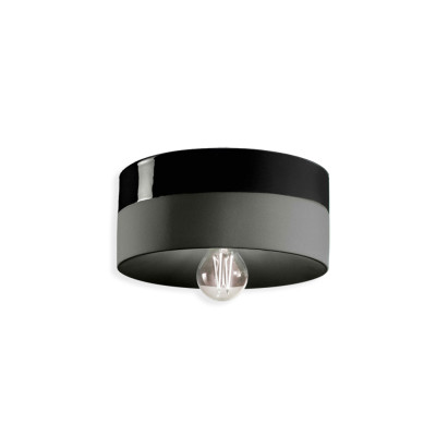PI Nero Carbone ceramic ceiling lamp with a diameter of 25 cm black Ferroluce
