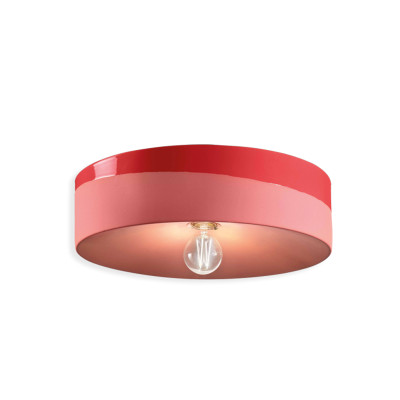 PI Rosso Corallo ceramic ceiling lamp with a diameter of 40 cm pink Ferroluce