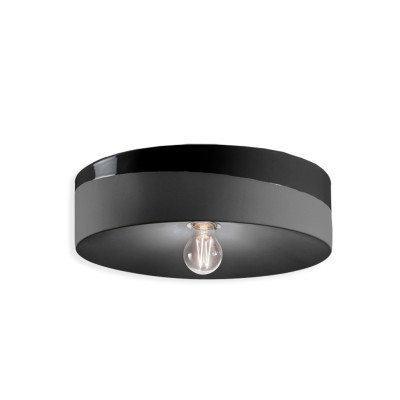 PI Nero Carbone ceramic ceiling lamp with a diameter of 40 cm black Ferroluce