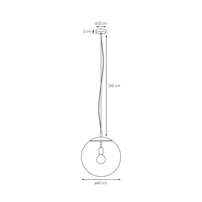 ALUR L pendant light with clear glass globe and black details – KASPA