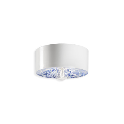 PI Ming Blu ceramic ceiling lamp with a diameter of 25 cm blue and white Ferroluce