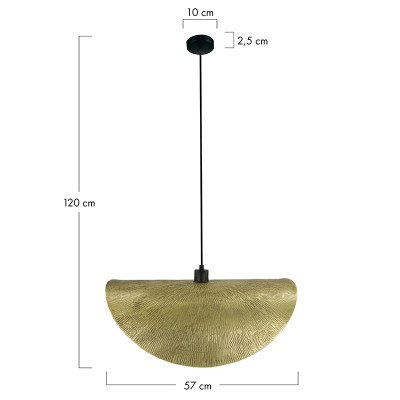 Złota lampa wisząca Metalic z metalowym kloszem Dijk