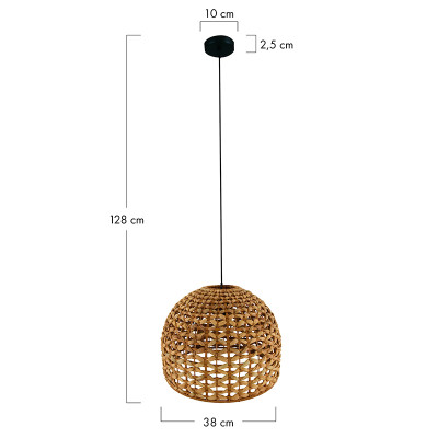 Naturalna lampa wisząca boho Natural z plecionym kloszem Dijk