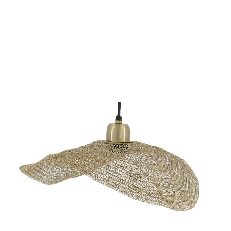 Gold pendant lamp Chain with metal shade Dijk
