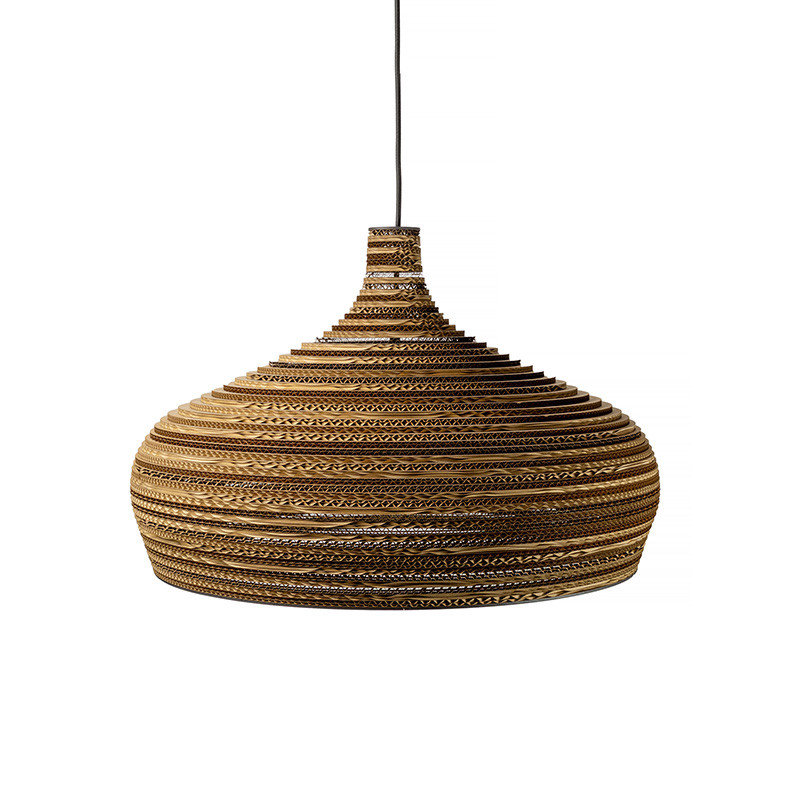 Ceiling white hanging lamp from cardboard DOME 60 ecological lamp SOOA