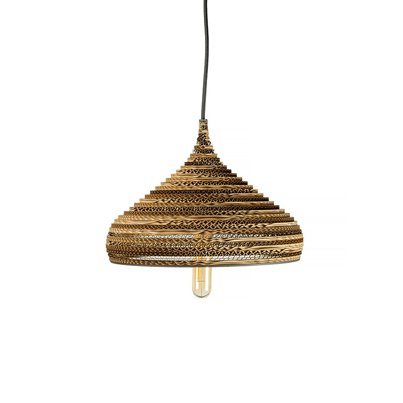 Ceiling hanging lamp made of cardboard CONE M ecological lamp SOOA