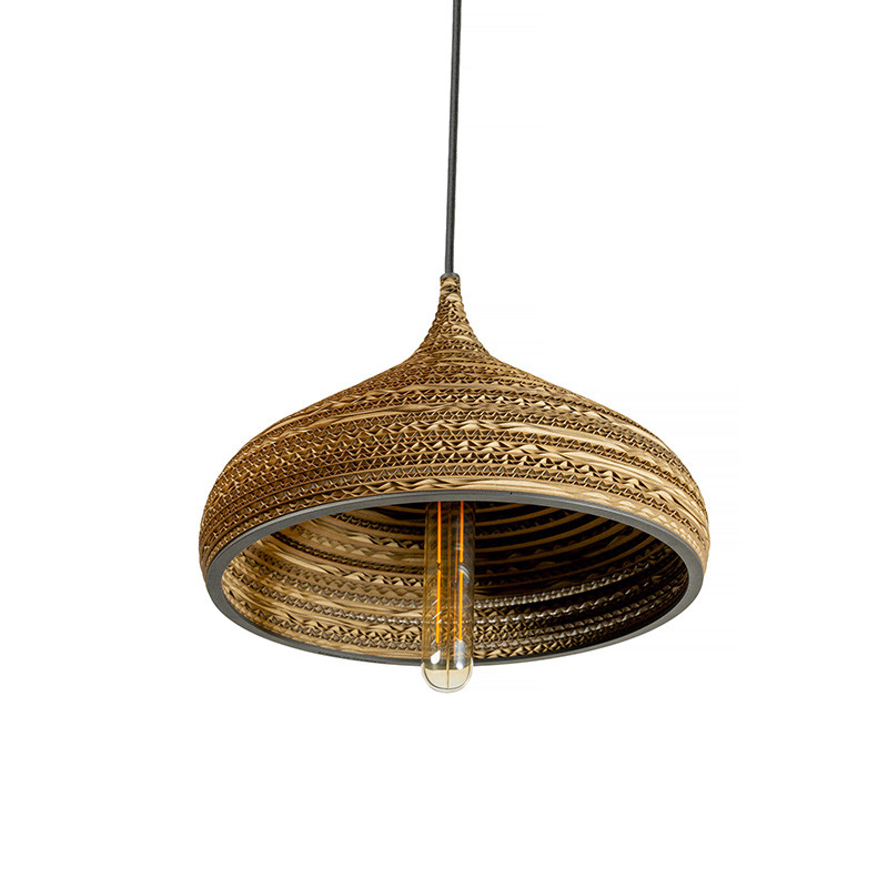 Ceiling hanging lamp made of cardboard CONE M ecological lamp SOOA