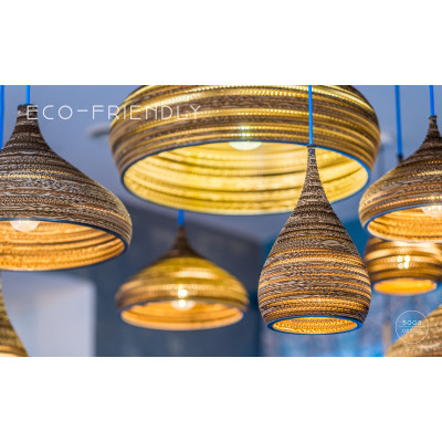 Sufitowa lampa wisząca z tektury CONE S lampa ekologiczna SOOA