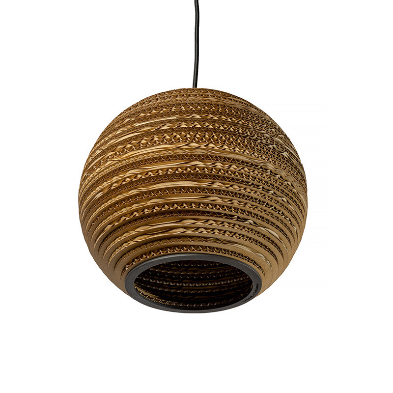 Ceiling hanging lamp from cardboard SFERA 25 ecological lamp SOOA