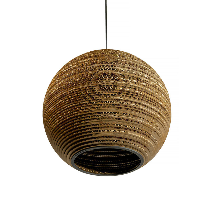 Ceiling hanging lamp from cardboard SFERA 45 ecological lamp SOOA