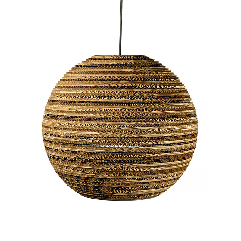 Ceiling hanging lamp from cardboard SFERA 55 ecological lamp SOOA