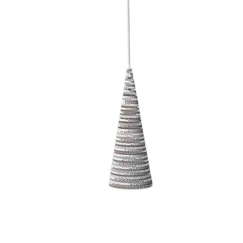 Ceiling hanging lamp made of cardboard - BIRCH 3 white ecological lamp SOOA