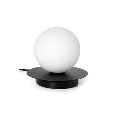 Lampa na stolik BORRA ST nowoczesna lampka stojąca z czarnym dyskiem UMMO