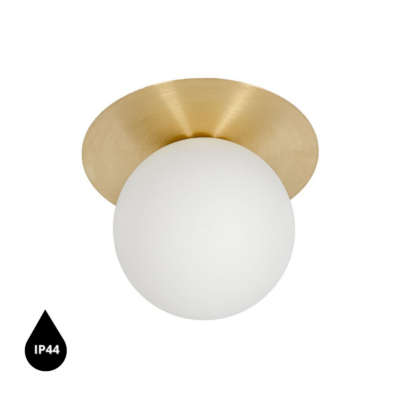 Wall lamp BORRA A modern sconce with brass disk IP44 UMMO