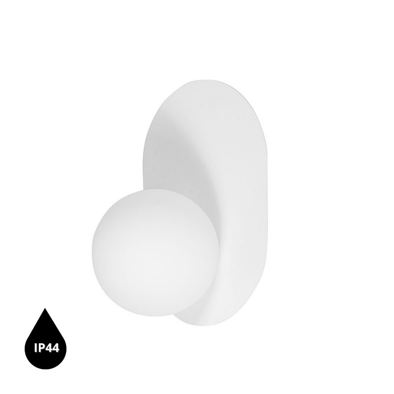 Dekoracyjna biała lampa ścienna HANEA biały kinkiet z podwyższoną szczelnością IP44 UMMO