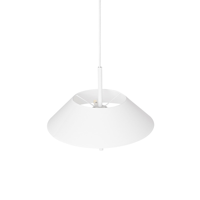 Lampa wisząca Sakosi A biała z tekstylnym abażurem UMMO
