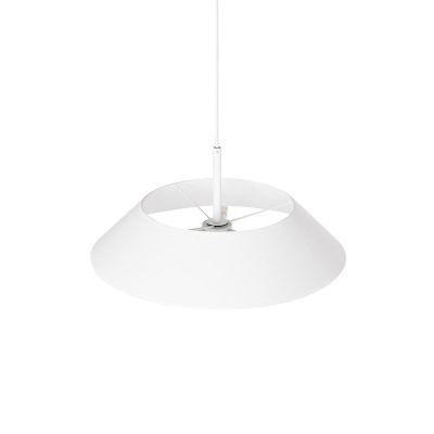 Lampa wisząca Sakosi B biała z tekstylnym abażurem UMMO