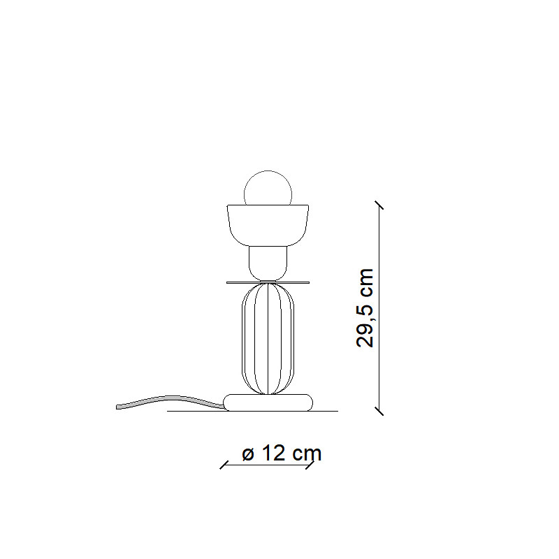 BERIMBAU 29,5cm ceramic table lamp Verde Salvia + Grigio Sabbia Ferroluce