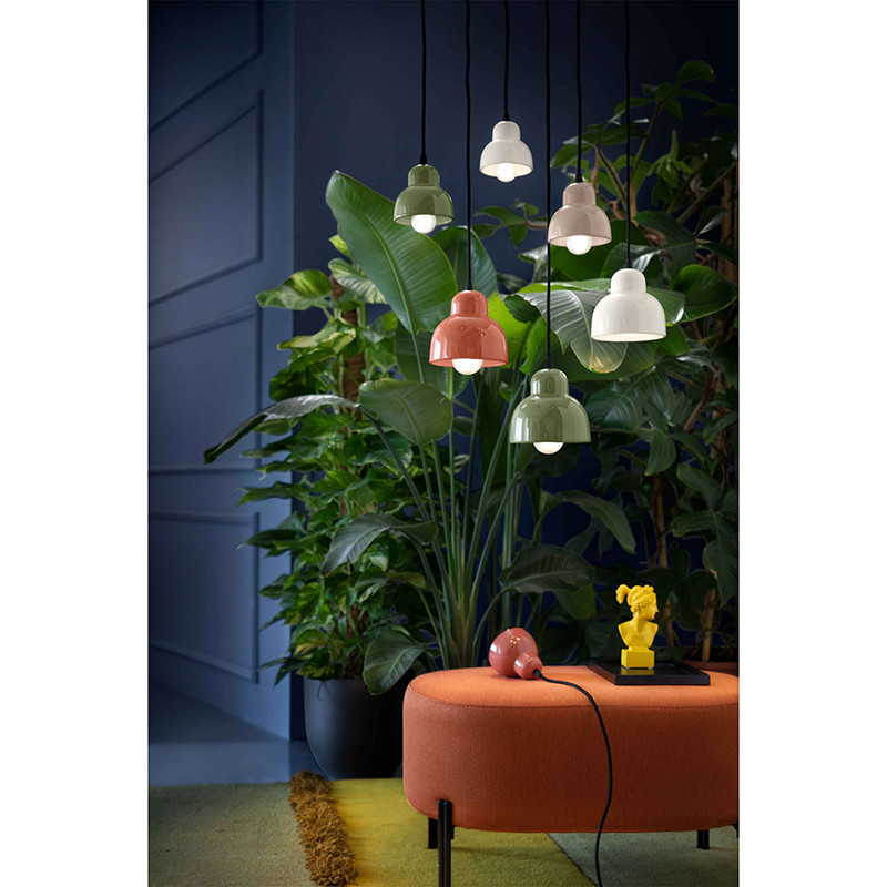 Ceramiczna lampa wisząca BERIMBAU Turchese 11cm z turkusowym kloszem Ferroluce