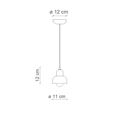 Ceramiczna lampa wisząca BERIMBAU Verde Salvia 11cm z zielonym kloszem Ferroluce