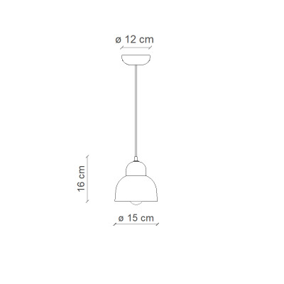 BERIMBAU 15cm Turchese ceramic hanging lamp with a turquoise lampshade Ferroluce