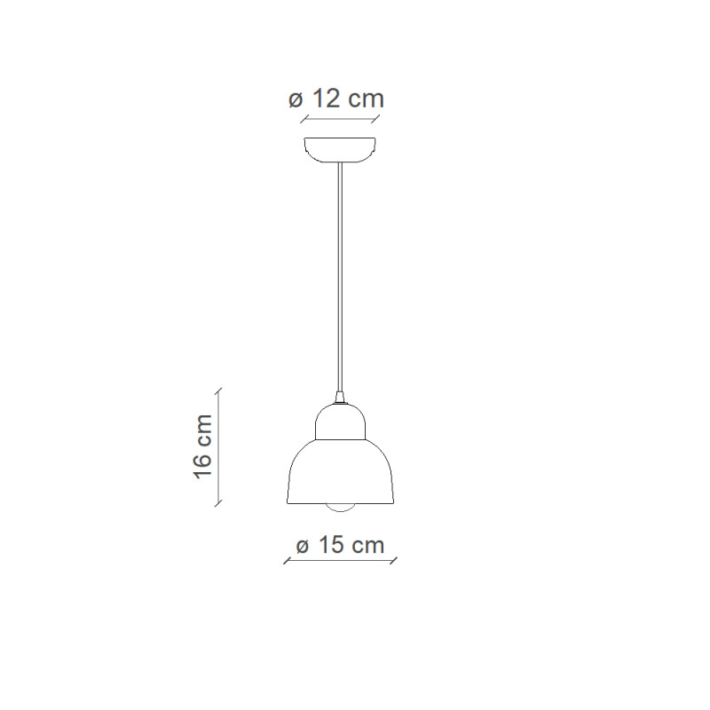 Ceramiczna lampa wisząca BERIMBAU Turchese 15cm z turkusowym kloszem Ferroluce