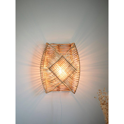 Rattanowy kinkiet boho Zyla 36 cm PR HOME