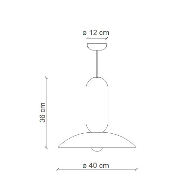 PAU Arancio Poke + Crema ceramic hanging lamp with a orange lampshade Ferroluce