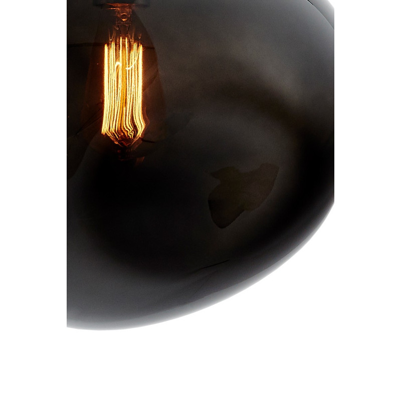 Potrójna lampa wisząca AVIA PLAFON 3 dymne nieregularne klosze i chromowane detale KASPA