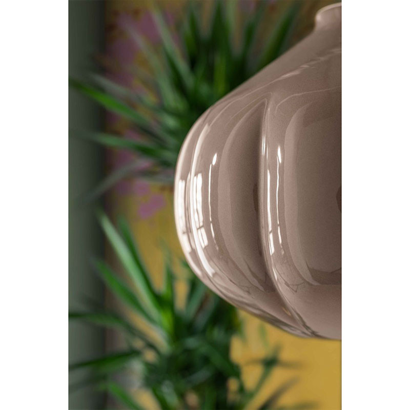 Ceramiczna lampa wisząca AFOXÈ Marrone Moka 34cm z brązowym kloszem Ferroluce