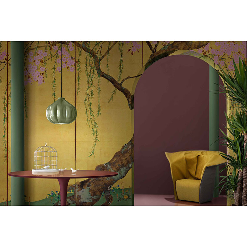 Ceramiczna lampa wisząca AFOXÈ Verde Salvia 34cm z zielonym kloszem Ferroluce