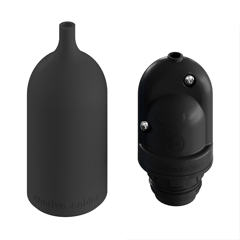 Black bulb holder E27, festoon garland bulb holder