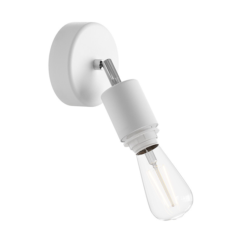 Biała lampa ścienna Fermaluce EIVA Elegant kinkiet do klosza z obrotowym przegubem wodoodporność IP65 Creative-Cables