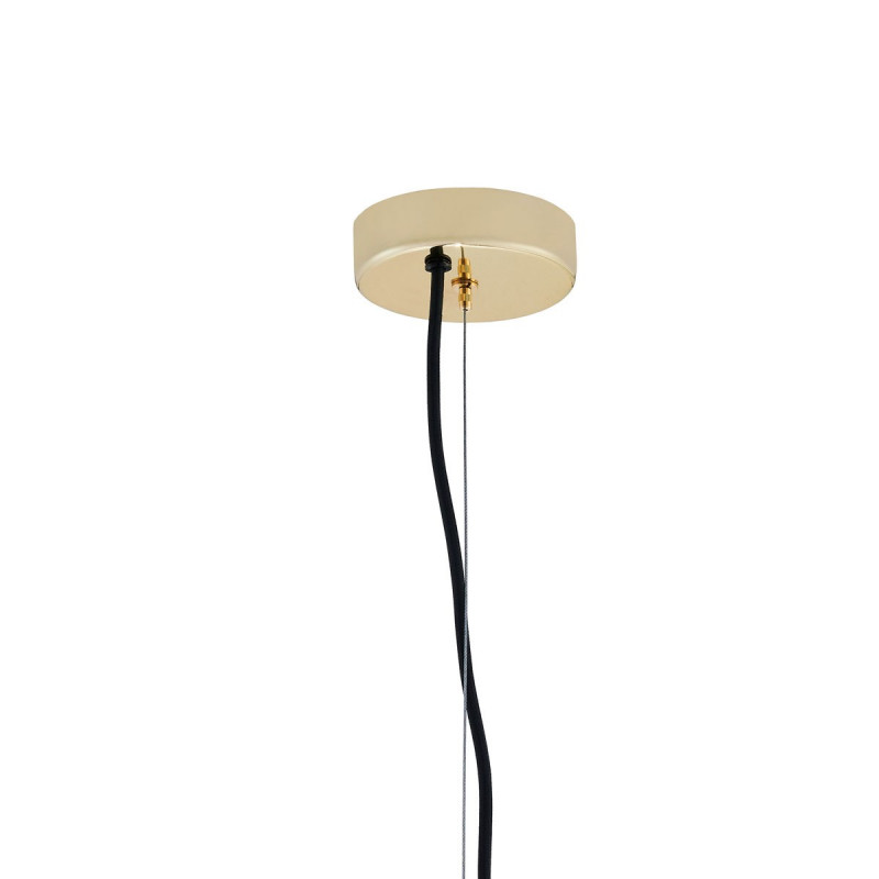 ALUR M ceiling hanging lamp, white lampshade golden details KASPA