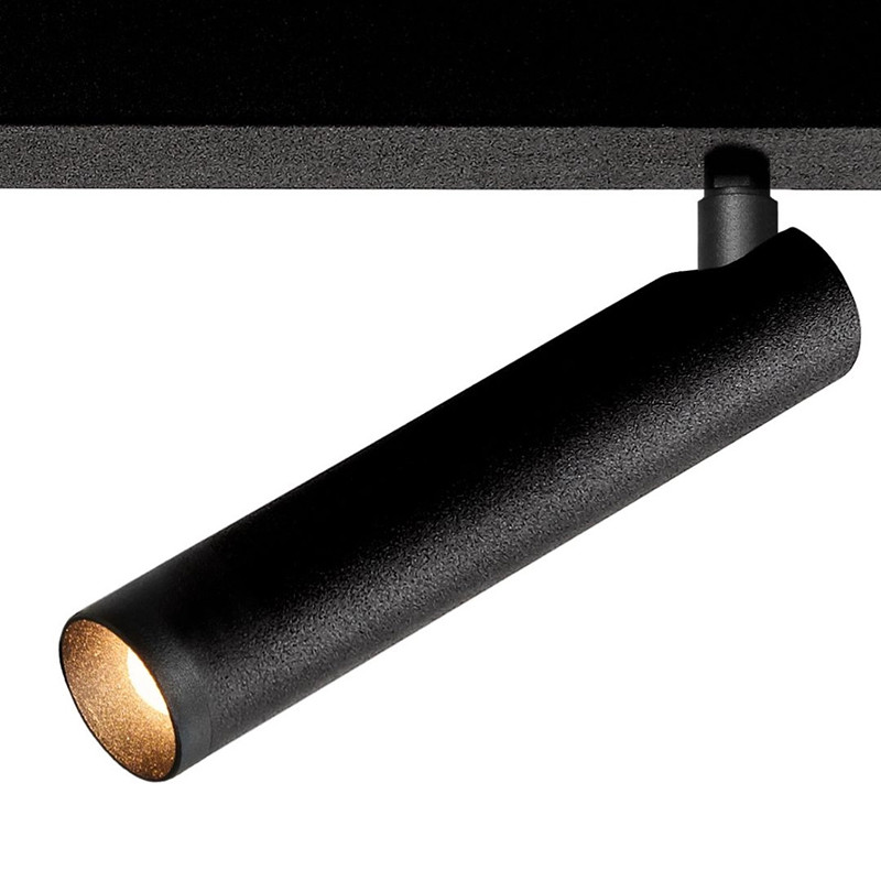Black ceiling lamp ROLL 2 strip with integrated LED panel 3000K 719lm KASPA