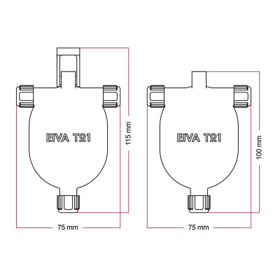 Eiva-3 czarny trójnik, podłączenie na trzy przewody do użytku zewnętrznego IP65 Creative-Cables