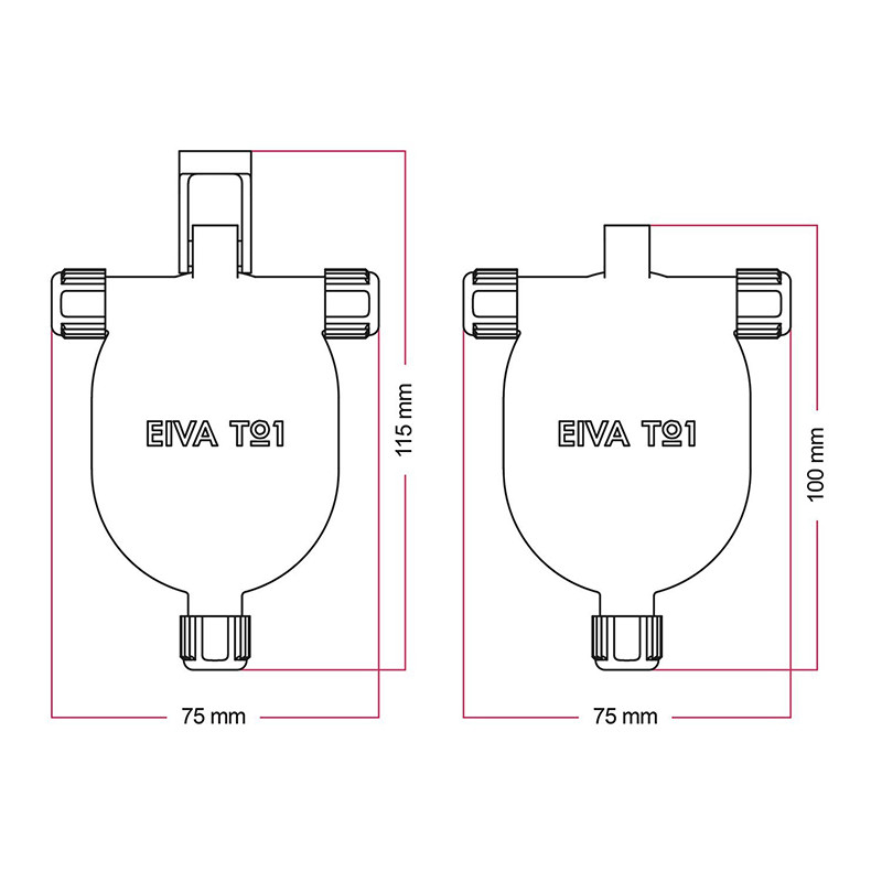 Eiva-3 czarny trójnik, podłączenie na trzy przewody do użytku zewnętrznego IP65 Creative-Cables