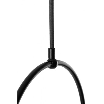 Sufitowa lampa wisząca KOBAN B czarna owalna rama i biały szklany klosz z podwyższoną szczelnością IP44 UMMO