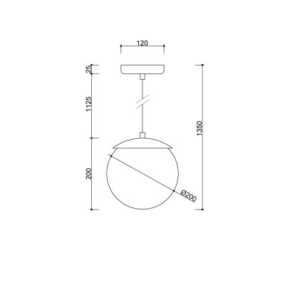 KUUL G ceiling pendant lamp, lampshade white ball, burgundy frame IP44 UMMO 24h