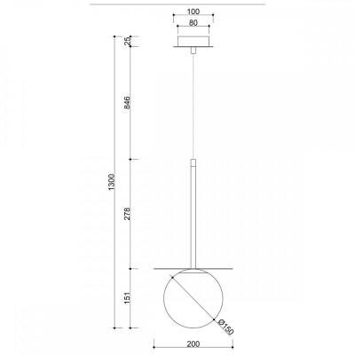 Ceiling lamp BORRA B white with a black disc and a glass shade IP44 UMMO