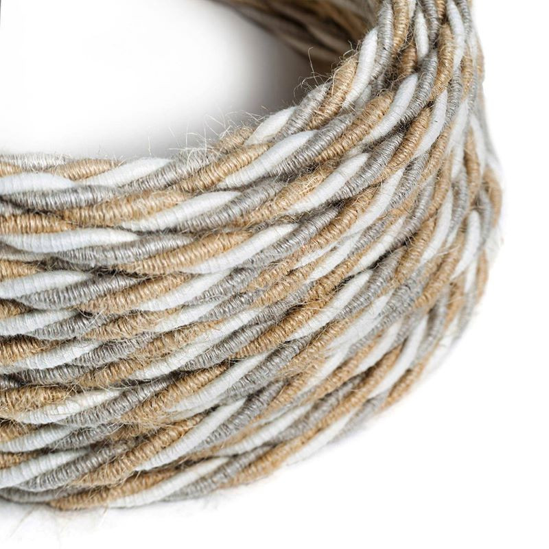 Kabel skręcany Natural Country w oplocie bawełnianym, lnianym i jutowym trzyżyłowy 3x0,75mm Creative-Cables