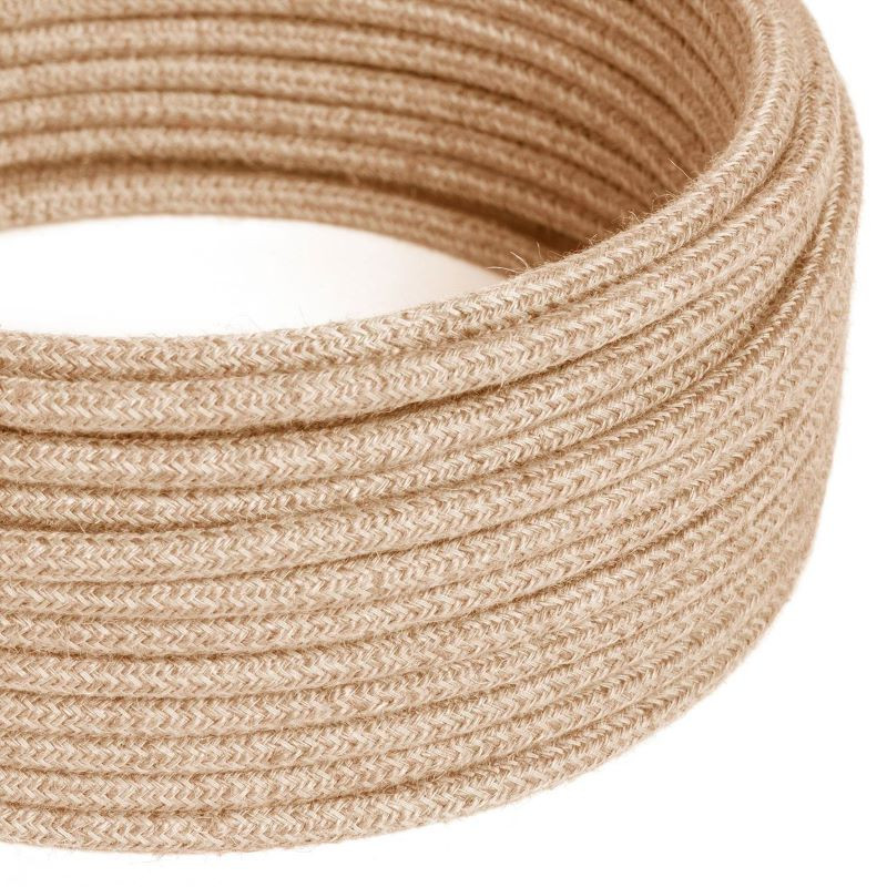 Beżowy kabel Natural RN06 w oplocie jutowym dwużyłowy 2x0.75 Creative-Cables