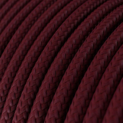 Bordowy błyszczący kabel Glossy Bordeaux RM19 w oplocie poliestrowym dwużyłowy 2x0.75 Creative-Cables