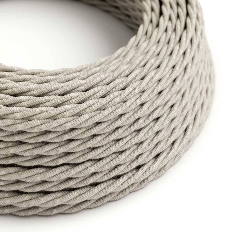 Natural TN01 flax braided twisted pair cable 2x0.75 Creative-Cables