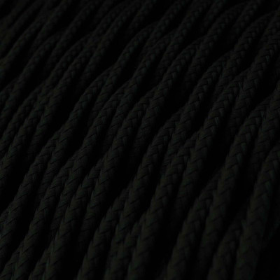 Black Carbon TM04 polyester braided twisted cable 2x0.75 Creative-Cables