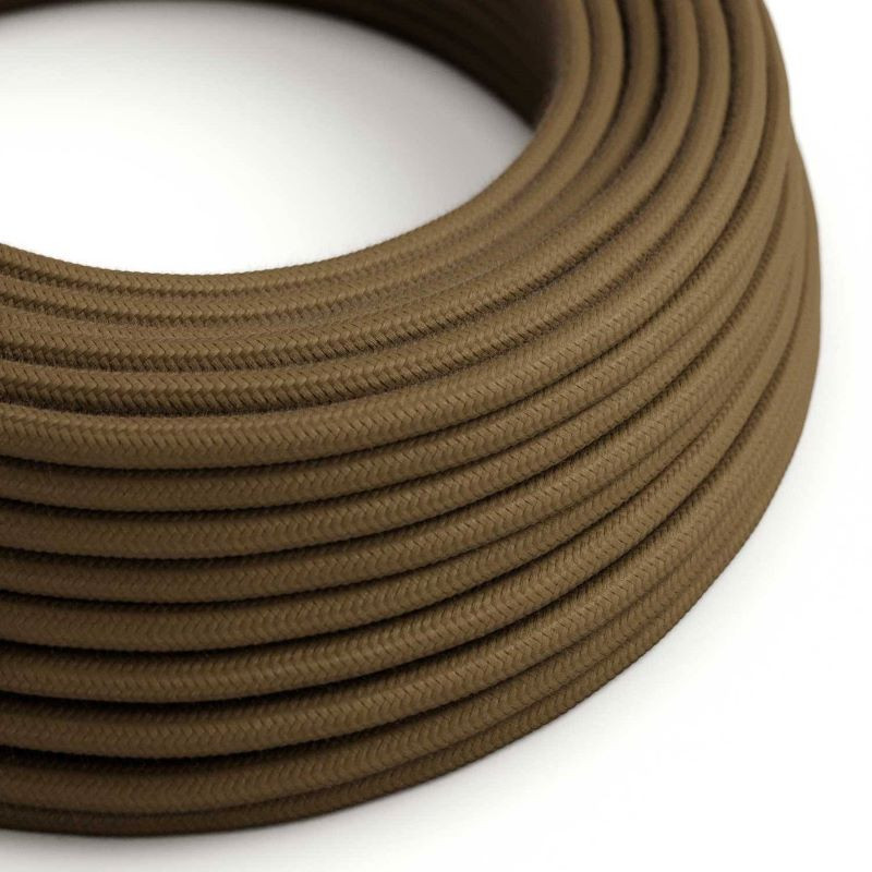Brown Espresso RC13 braided cotton cable 2x0.75 Creative-Cables two-core cable