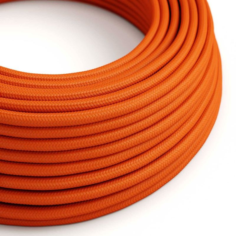 Pomarańczowy kabel Orange Flame RM15 w oplocie poliestrowym dwużyłowy 2 × 0,75 mm² Creative-Cables