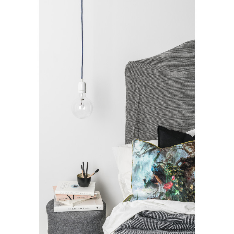 Loft Ceramic biała ceramiczna lampa wisząca z białym przewodem Kolorowe Kable